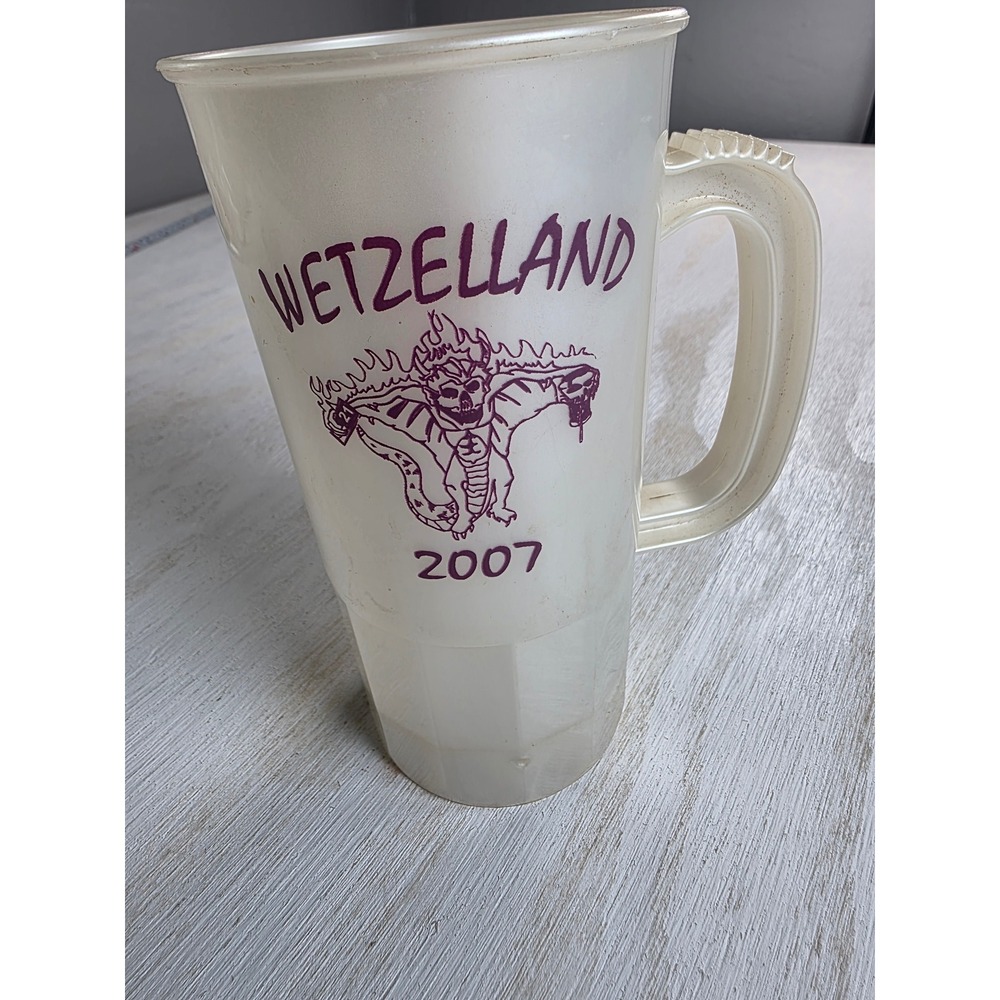 Vintage Wetzelland 2007 Biker Festival Plastic Mug Souvenir Y2K Grunge Goth